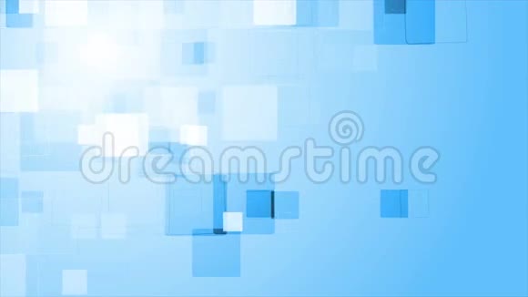 抽象蓝色几何视频动画与方块视频的预览图