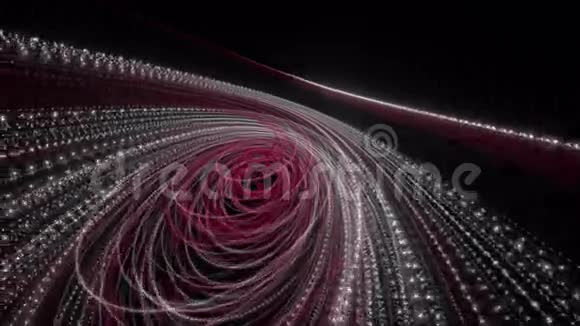 强大的动画与粒子条纹物体在慢运动4096x2304环4K视频的预览图