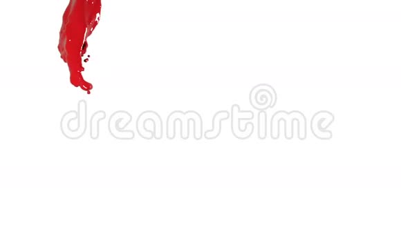 白色背景上的红色流体流视频的预览图