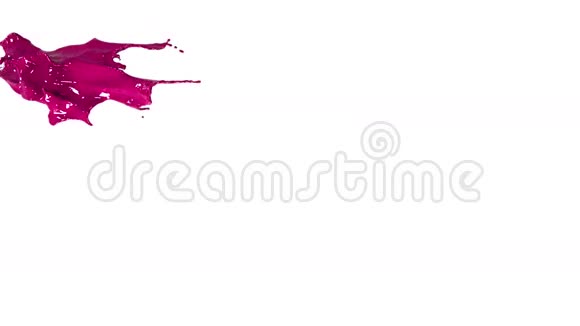 粉色液体溅出的大片近景视频的预览图