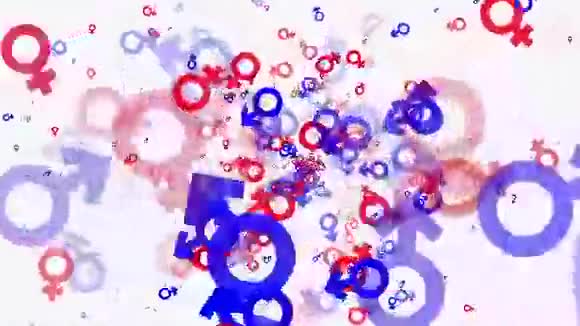 红色和蓝色的性别符号图标视频的预览图