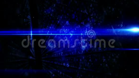 蓝色和黑色发光代码设计视频的预览图
