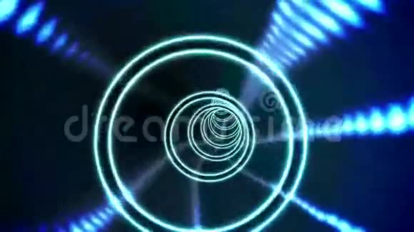 黑色上的圆形蓝色涡旋设计视频的预览图