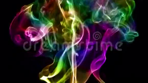 抽象的彩色流体烟雾元素视频的预览图