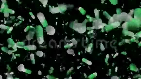 在黑色的绿色抽象药丸视频的预览图