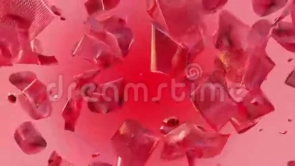 红色的抽象飞行碎片视频的预览图