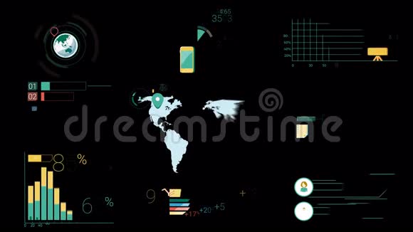 商业信息图形颜色元素阿尔法频道视频的预览图