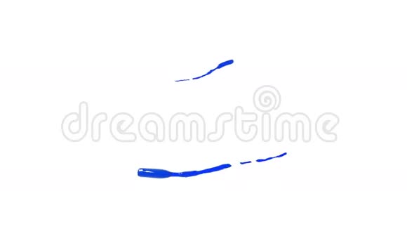 白色背景上蓝色液体圆圈视频的预览图