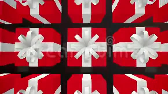 红色礼品盒排在白色上视频的预览图