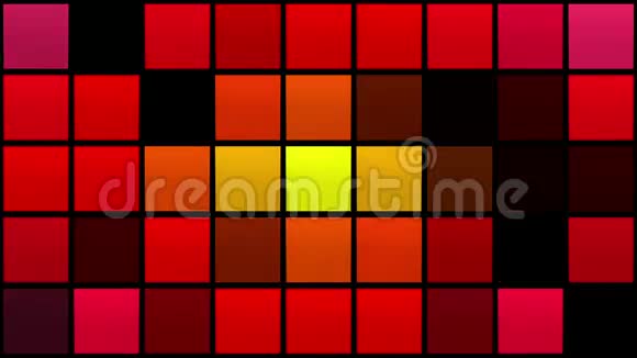 红色和黄色的抽象闪烁方块视频的预览图
