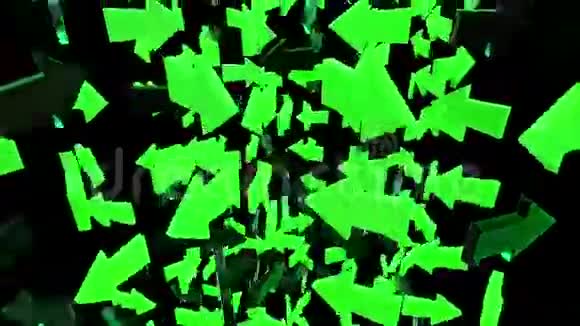 绿色和黑色的抽象箭头视频的预览图