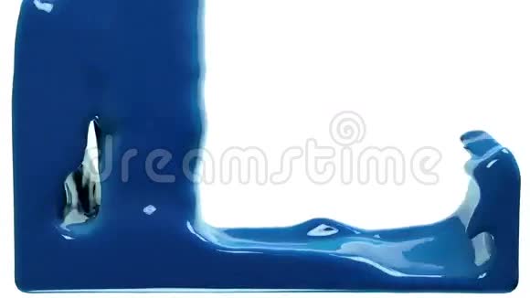 蓝色油漆填充屏幕隔离在白色全高清与阿尔法通道视频的预览图