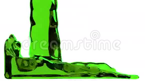 绿色液体充满屏幕阿尔法通道全高清视频的预览图