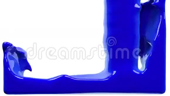 蓝色油漆填充屏幕隔离在白色全高清与阿尔法通道视频的预览图