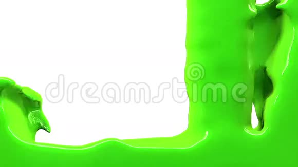 绿色油漆填充屏幕隔离在白色全高清与阿尔法通道视频的预览图