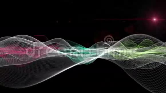 带波物体和光的未来动画循环高清1080p视频的预览图