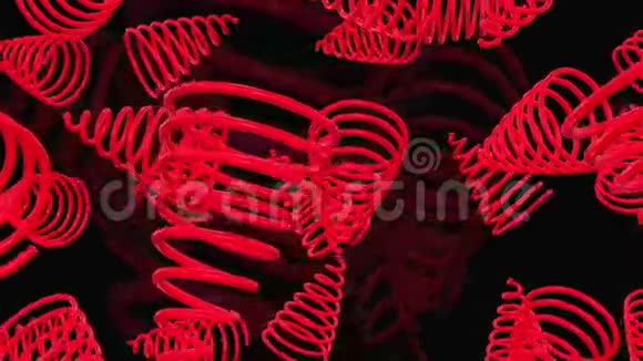 红色的抽象螺旋视频的预览图