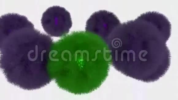 紫色和绿色的抽象球视频的预览图