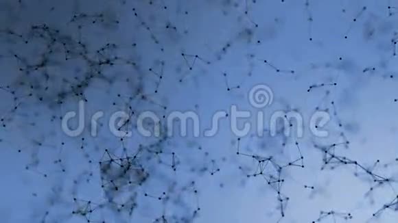 连接粒子的抽象几何丛背景视频的预览图