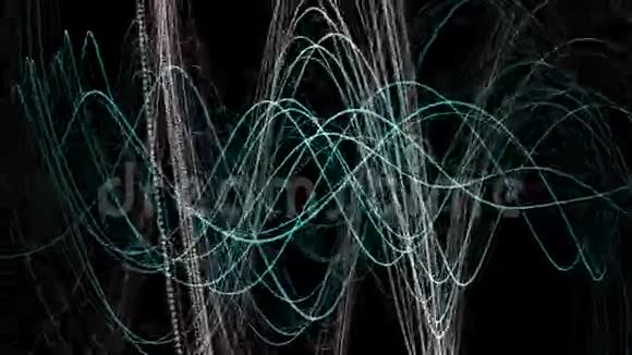 运动中带有粒子条纹物体的奇妙动画循环高清1080p视频的预览图