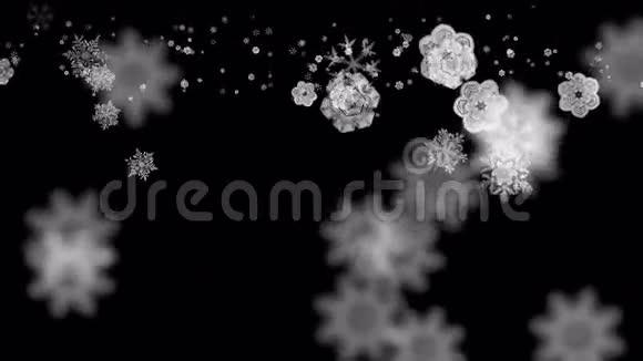 雪花秋天冬天的雪背景浪漫的圣诞粒子背景视频的预览图
