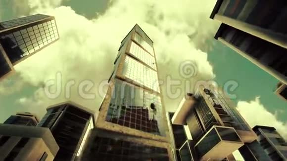 天空背景下的摩天大楼视频的预览图