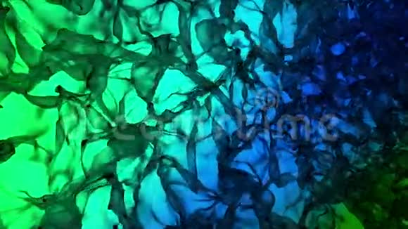 深绿色和蓝色的抽象移动背景视频的预览图