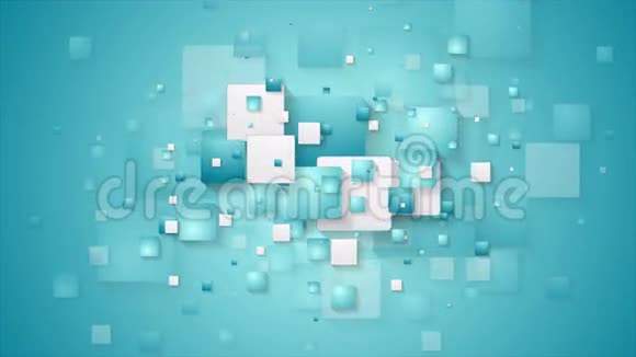 抽象蓝科技几何方块视频动画视频的预览图