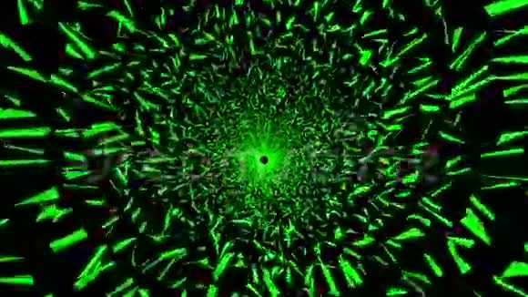 黑色绿色的抽象隧道视频的预览图
