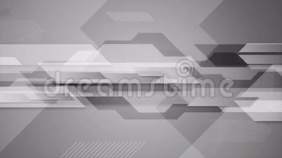 抽象灰色技术几何视频动画视频的预览图