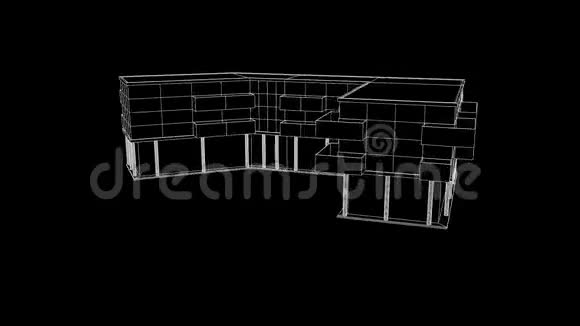 3D楼的线框风格不错的3D渲染视频的预览图