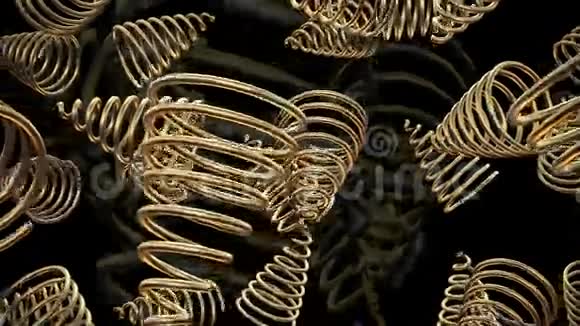 金色的抽象螺旋视频的预览图