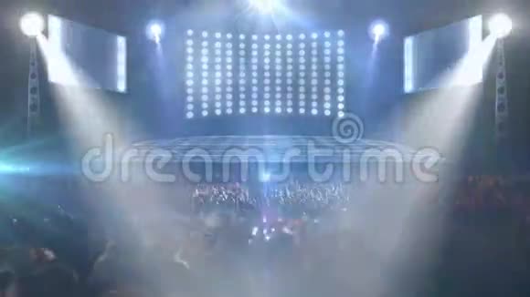 人群音乐会舞台3d灯光视频的预览图