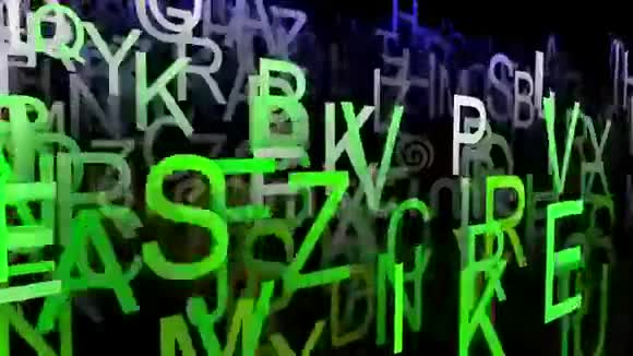 绿色的抽象字母视频的预览图