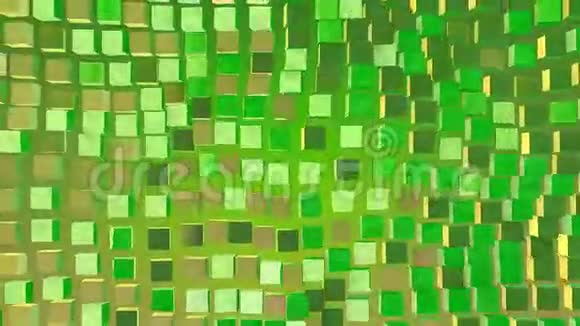 绿色和金色的抽象立方体视频的预览图