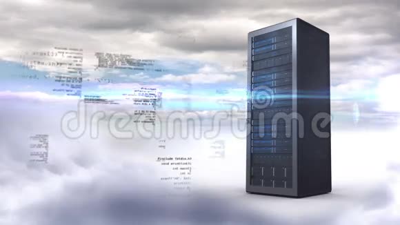 服务器塔上多云的天空背景视频的预览图