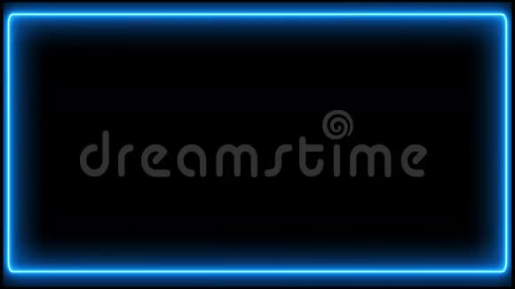 蓝色霓虹灯全框深色背景视频的预览图