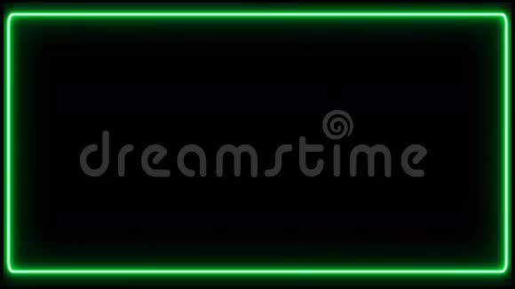 绿色霓虹灯全框深色背景视频的预览图