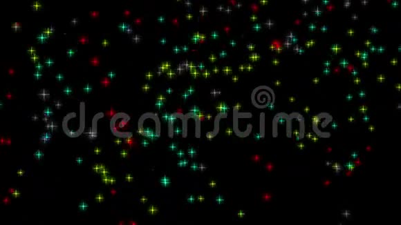 带动星星和灯光的精彩圣诞动画循环高清1080p视频的预览图