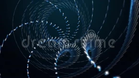 带有粒子条纹物体的未来动画循环高清1080p视频的预览图
