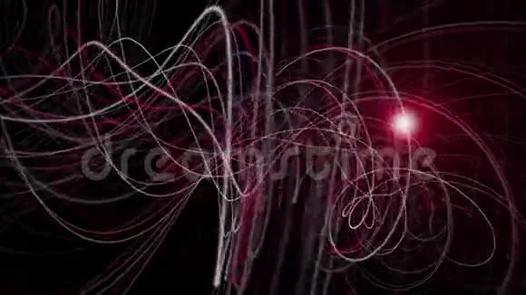 带有粒子条纹物体的未来动画循环高清1080p视频的预览图