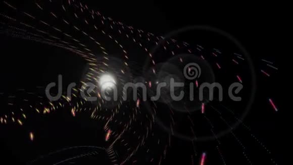 带有粒子条纹物体和光的未来动画循环高清1080p视频的预览图