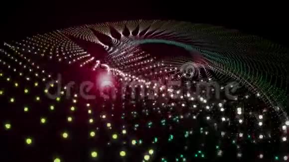 带有粒子物体和灯光的未来动画循环高清1080p视频的预览图