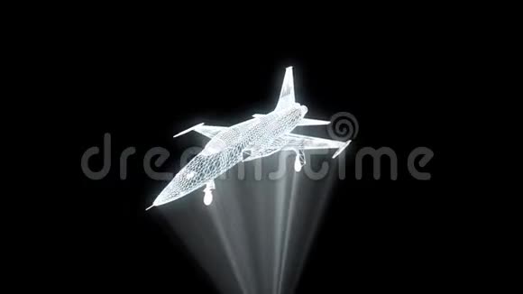 Hologram线架式飞机不错的三维渲染视频的预览图