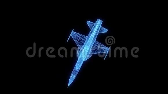 Hologram线架式飞机不错的三维渲染视频的预览图