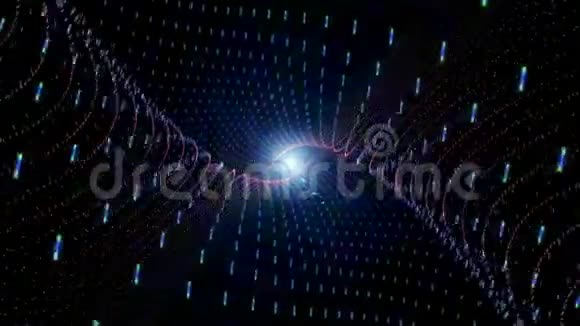 带有粒子条纹物体和光的未来动画循环高清1080p视频的预览图