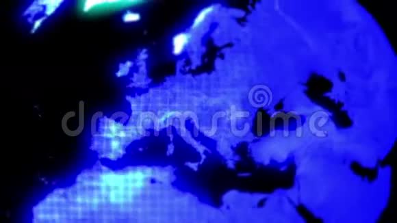 蓝色数字地球动画视频的预览图