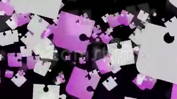 白色和紫色的抽象拼图视频的预览图