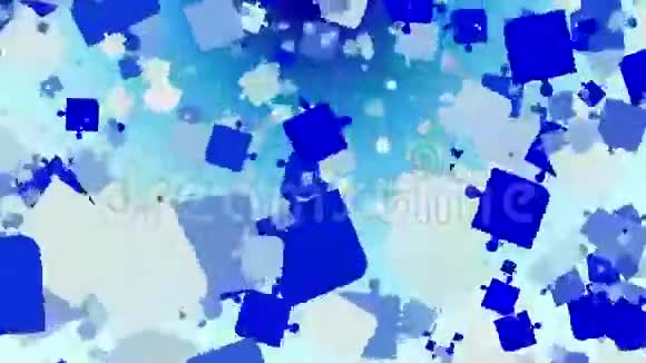 白色蓝色抽象拼图视频的预览图