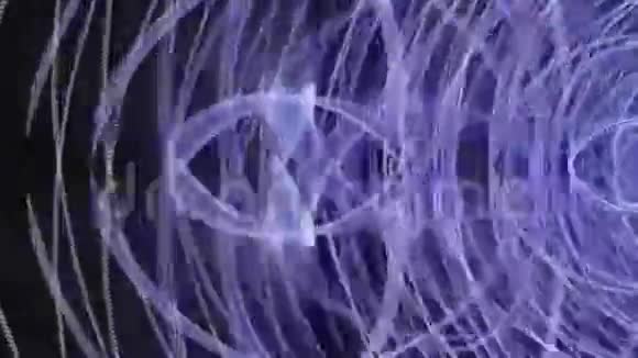 带运动粒子物体的未来动画循环高清1080p视频的预览图
